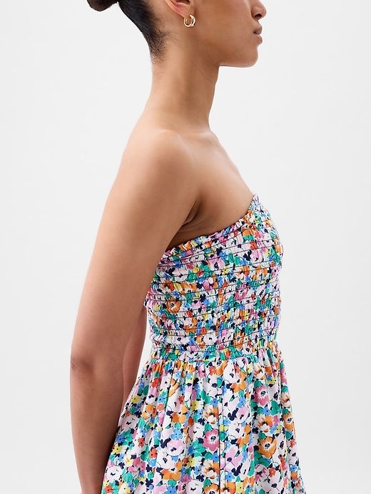 Strapless Smocked Mini Dress sold by GAP product image thumbnail 4