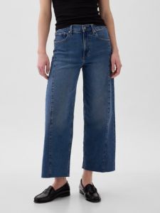 High Rise Stride Wide-Leg Ankle Jeans sold by GAP