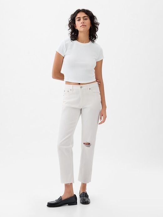High Rise Cheeky Straight Jeans sold by GAP