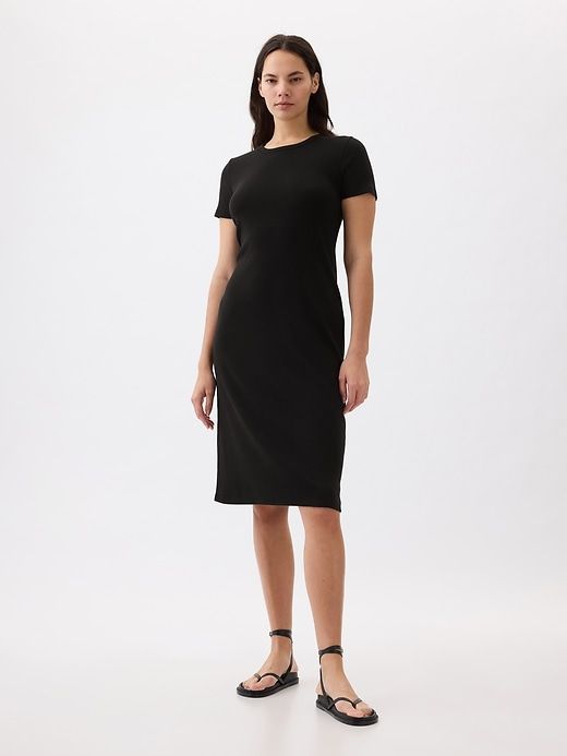 Modern Rib Midi T-Shirt Dress sold by GAP product image thumbnail 4