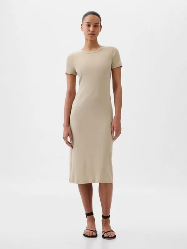 Modern Rib Midi T-Shirt Dress sold by GAP