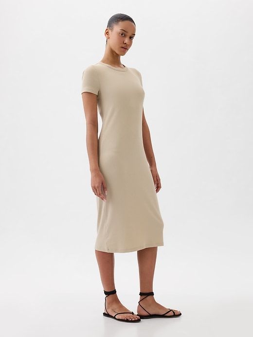 Modern Rib Midi T-Shirt Dress sold by GAP product image thumbnail 3