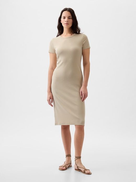 Modern Rib Midi T-Shirt Dress sold by GAP product image thumbnail 4