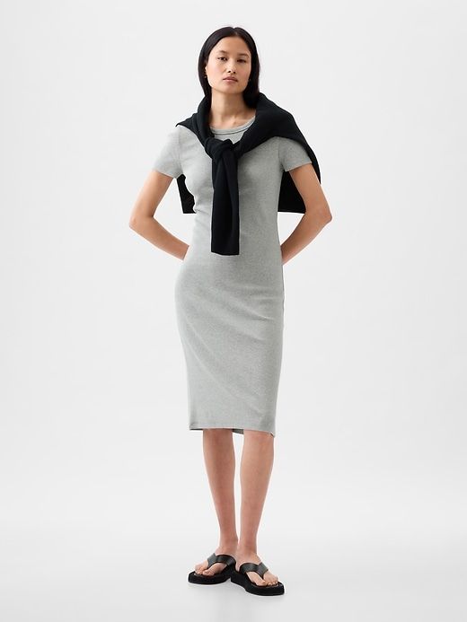 Modern Rib Midi T-Shirt Dress sold by GAP product image thumbnail 3