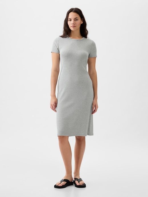 Modern Rib Midi T-Shirt Dress sold by GAP product image thumbnail 4