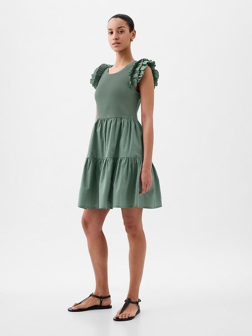 Ruffle Sleeve Tiered Mini Dress sold by GAP product image thumbnail 3