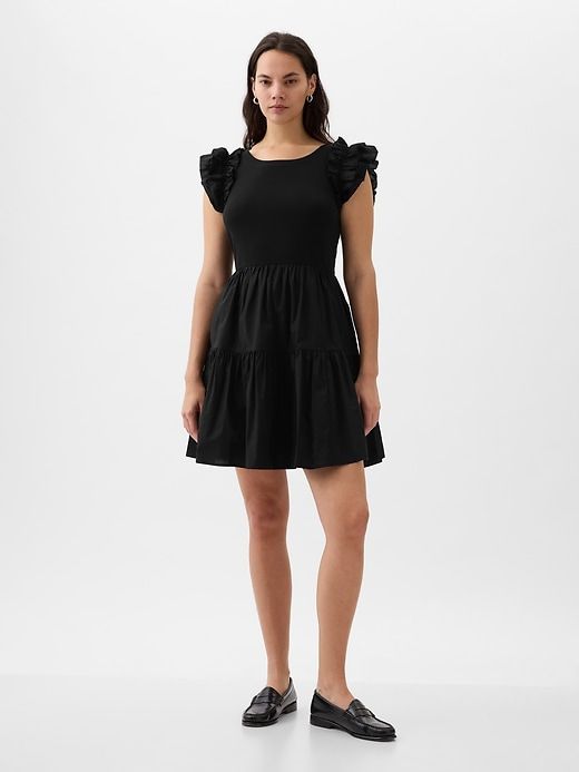 Ruffle Sleeve Tiered Mini Dress sold by GAP product image thumbnail 4