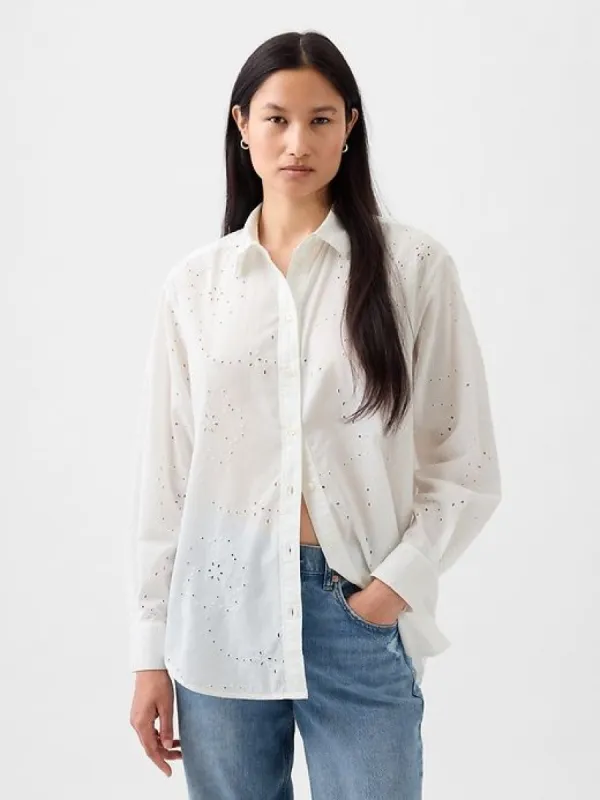 Eyelet Big Shirt sold by GAP