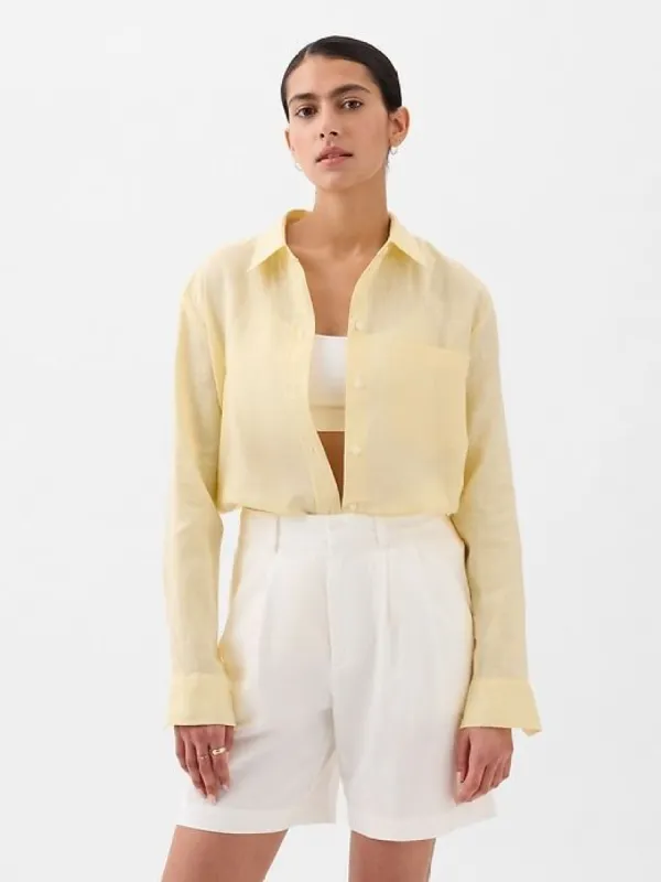 Linen Boyfriend Shirt sold by GAP