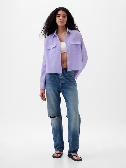 Linen Cropped Shirt sold by GAP product image thumbnail 3