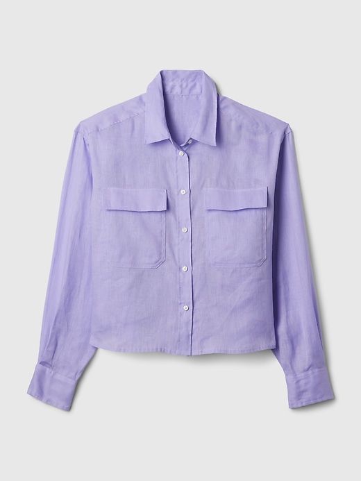 Linen Cropped Shirt sold by GAP product image thumbnail 4