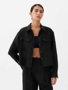 Linen Cropped Shirt sold by GAP