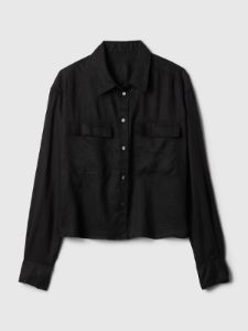 Linen Cropped Shirt sold by GAP