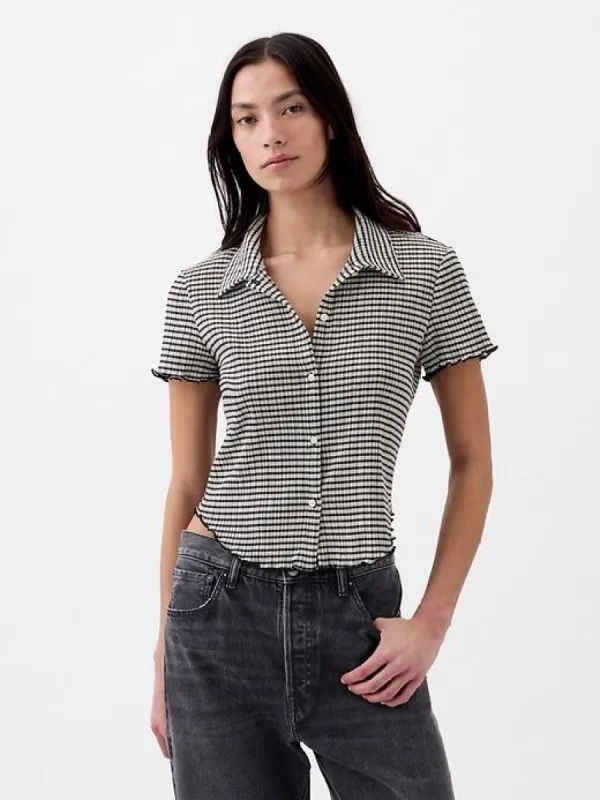 Cropped Seersucker Shirt sold by GAP