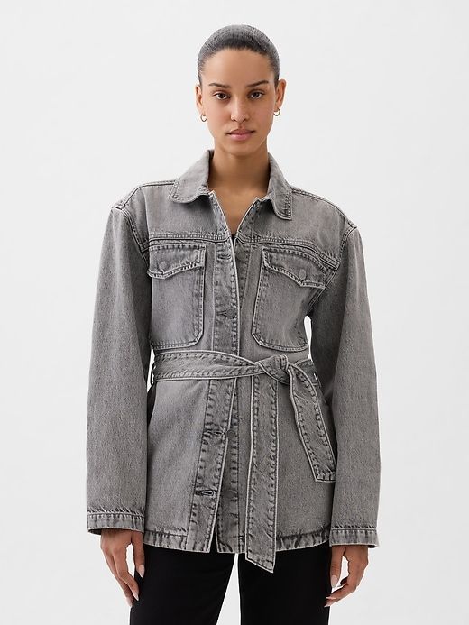 Belted Denim Shirt Jacket sold by GAP