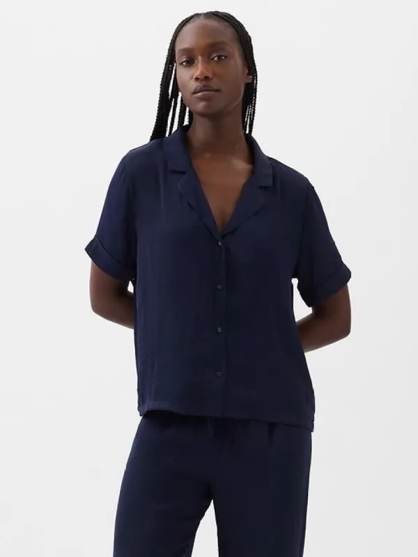 Satin PJ Shirt sold by GAP