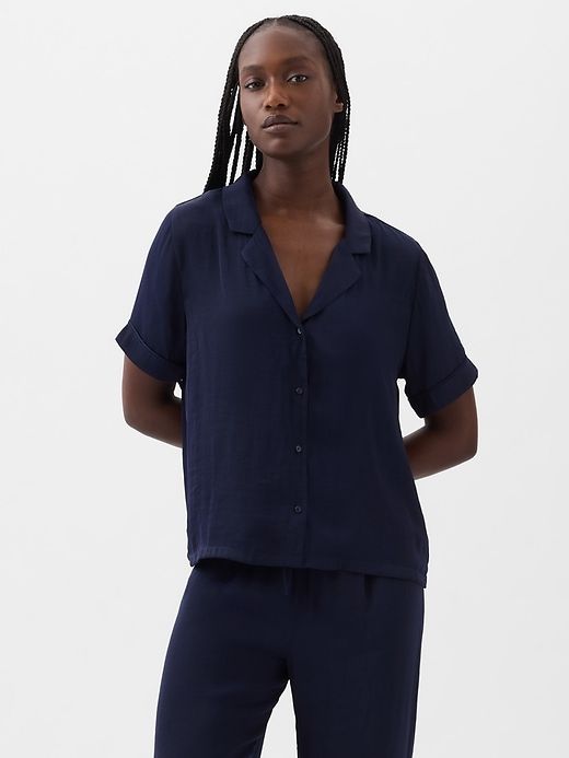 Satin PJ Shirt sold by GAP