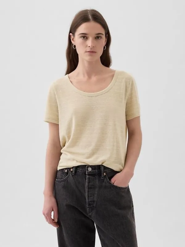 Linen-Blend T-Shirt sold by GAP