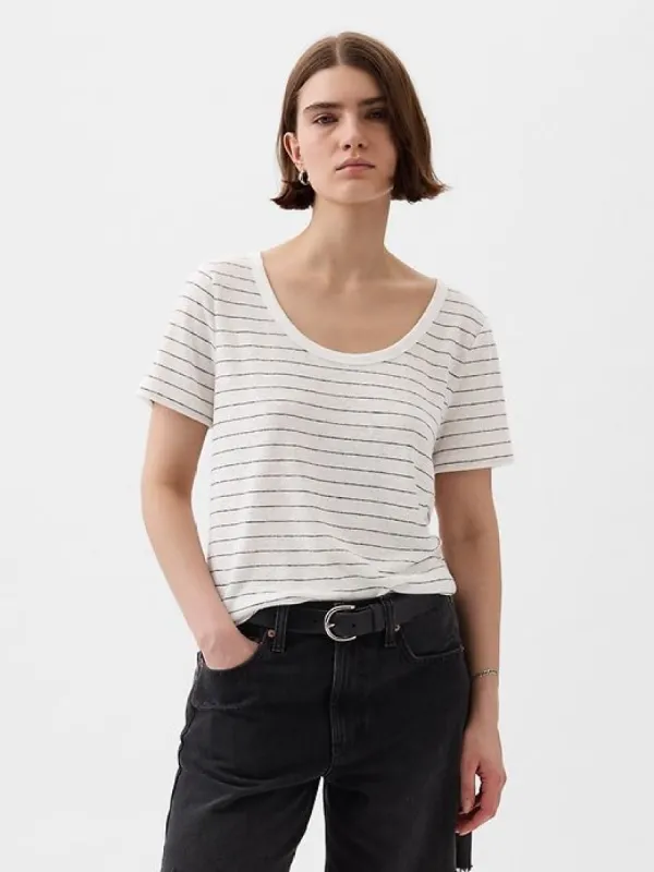 Linen-Blend T-Shirt sold by GAP