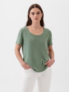 Linen-Blend T-Shirt sold by GAP
