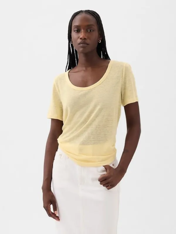 Linen-Blend T-Shirt sold by GAP