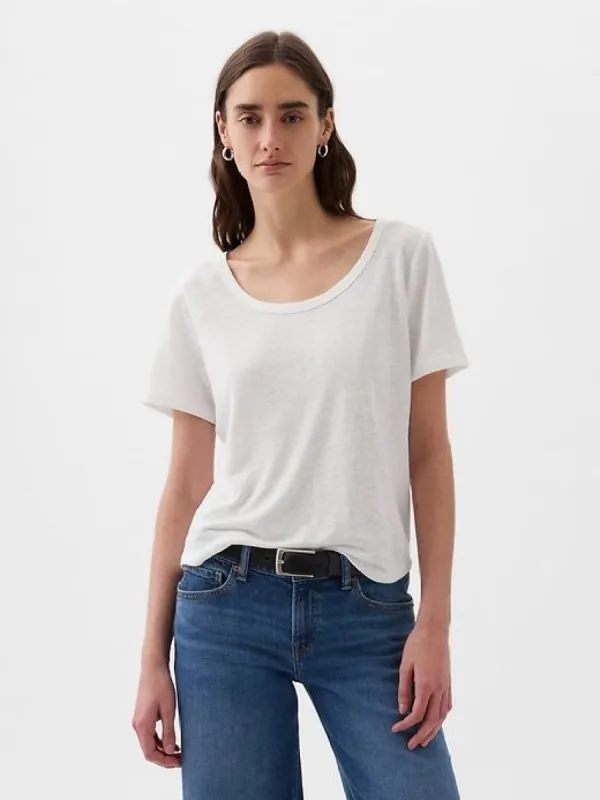 Linen-Blend T-Shirt sold by GAP