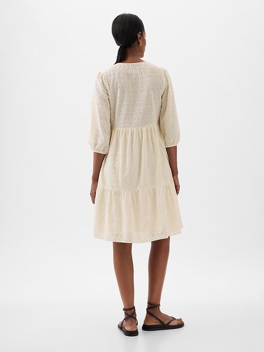 Maternity Eyelet Tiered Mini Dress sold by GAP product image thumbnail 2