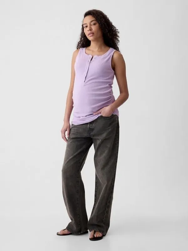 Maternity Rib Henley Tank Top sold by GAP
