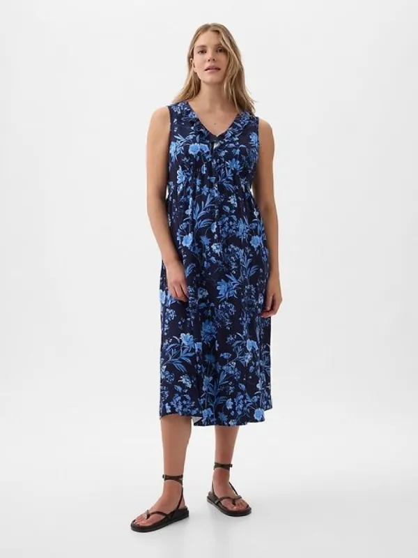 Maternity Ruffle Midi Dress sold by GAP