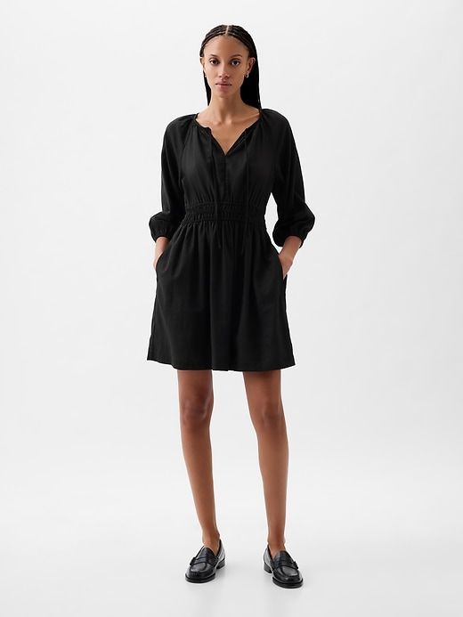 Linen-Blend Mini Dress sold by GAP