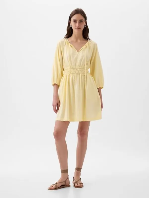 Linen-Blend Mini Dress sold by GAP