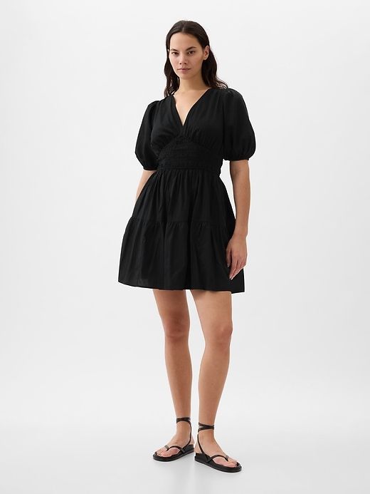 Puff Sleeve Smocked Mini Dress sold by GAP product image thumbnail 4