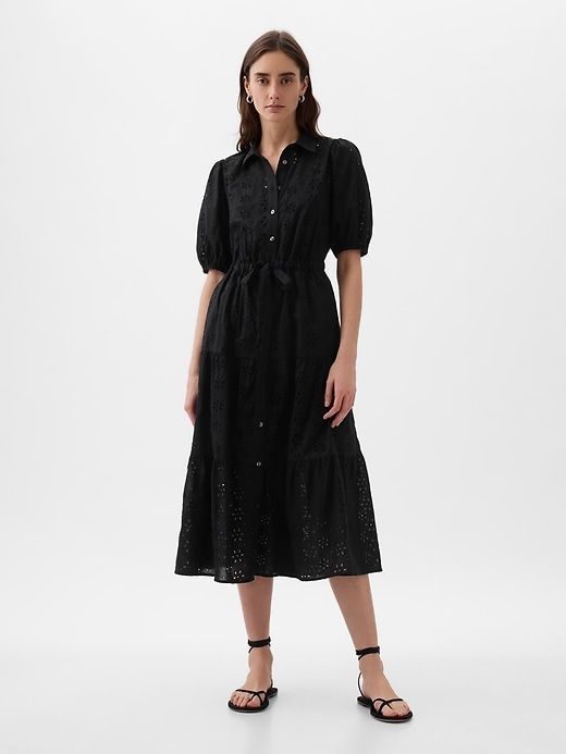 Eyelet Tiered Midi Dress sold by GAP
