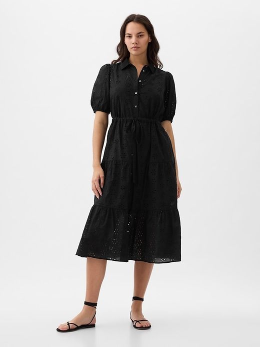 Eyelet Tiered Midi Dress sold by GAP product image thumbnail 4