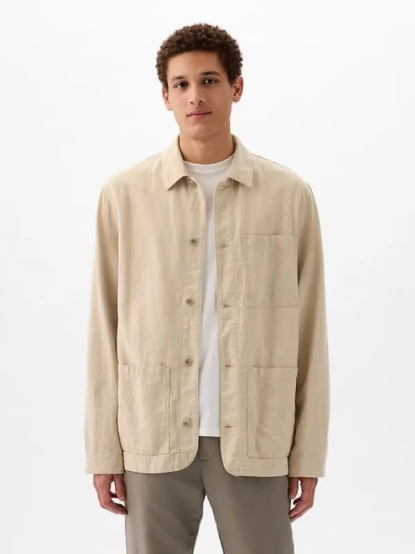 Linen-Cotton Chore Jacket sold by GAP