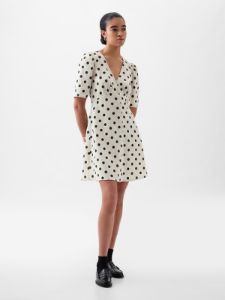 Linen-Blend Button Mini Dress sold by GAP