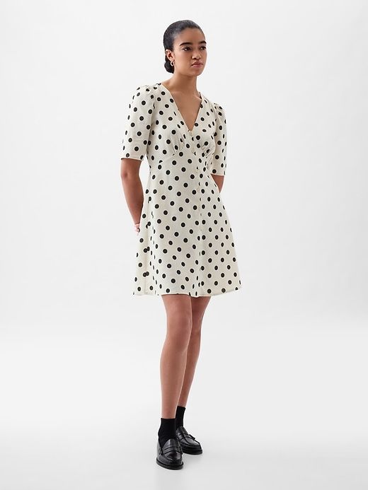 Linen-Blend Button Mini Dress sold by GAP product image thumbnail 3