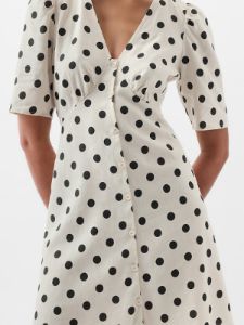Linen-Blend Button Mini Dress sold by GAP