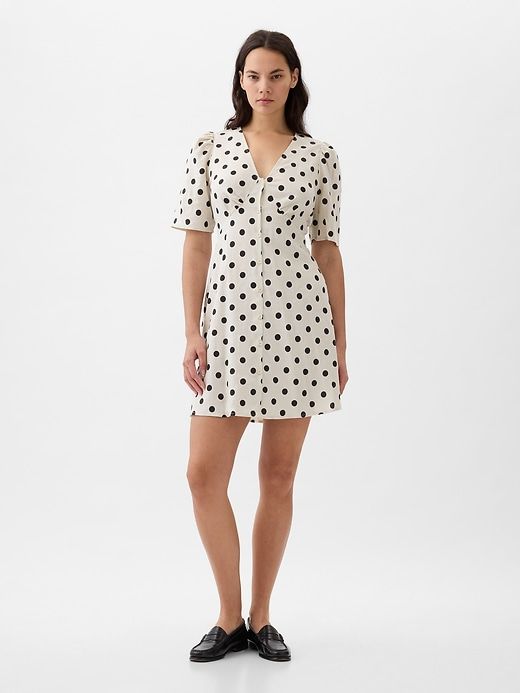 Linen-Blend Button Mini Dress sold by GAP product image thumbnail 5