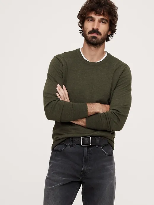 Italian Merino Crew-Neck Sweater sold by Banana Republic