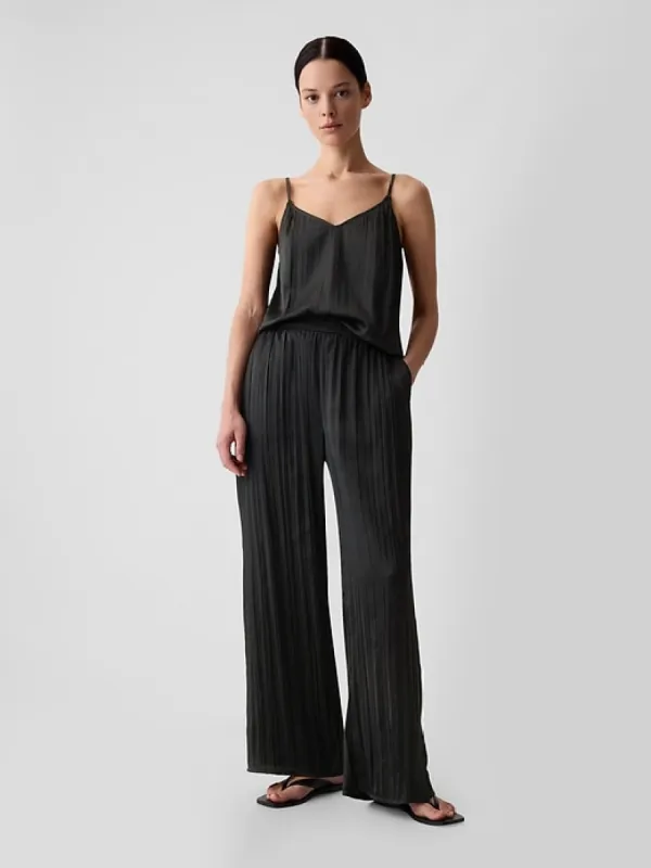 Crinkle Texture Satin Pants sold by GAP