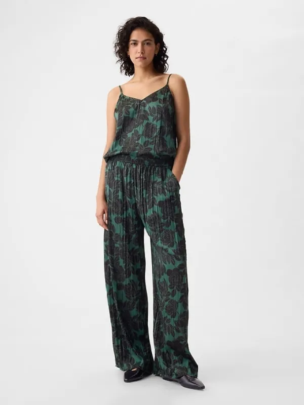 Crinkle Texture Satin Pants sold by GAP