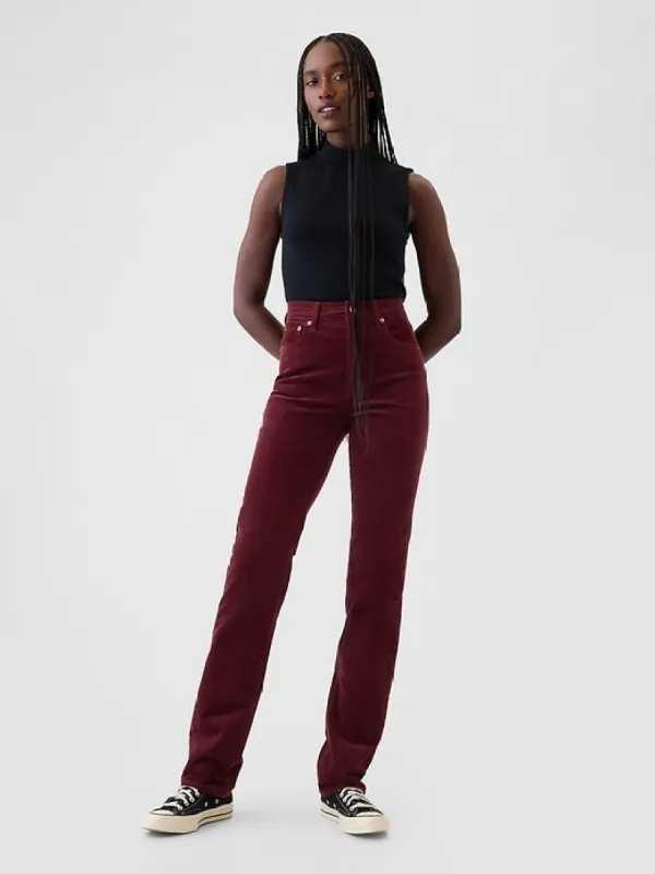 High Rise Corduroy '90s Straight Pants sold by GAP