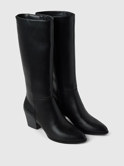 Vegan Leather Tall Heeled Boots sold by GAP product image thumbnail 2