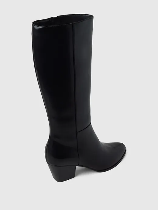 Vegan Leather Tall Heeled Boots sold by GAP product image thumbnail 4