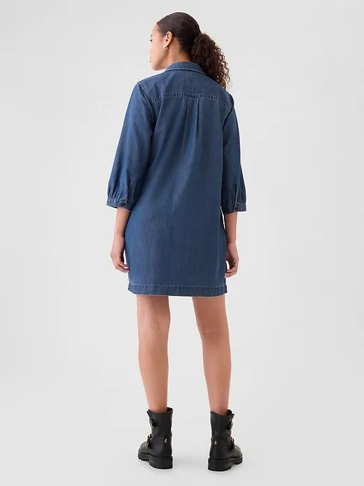 Ultrasoft Denim Utility Mini Shirtdress sold by GAP product image thumbnail 2