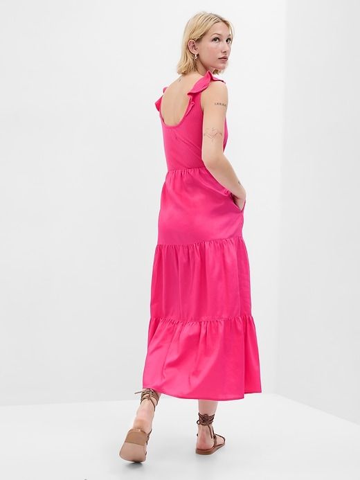 Flutter Sleeve Mixed Fabric Maxi Dress sold by GAP product image thumbnail 2