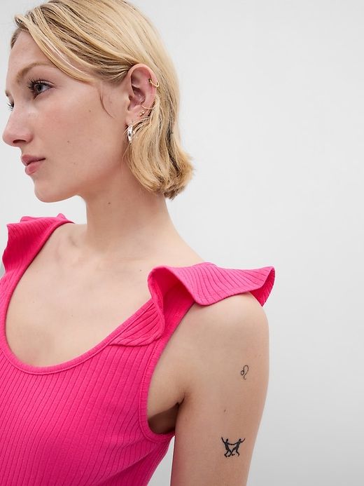 Flutter Sleeve Mixed Fabric Maxi Dress sold by GAP product image thumbnail 3