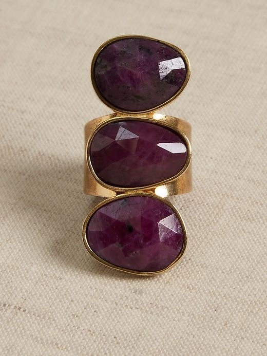 Triple Gemstone Ruby Ring | Aureus + Argent sold by Banana Republic