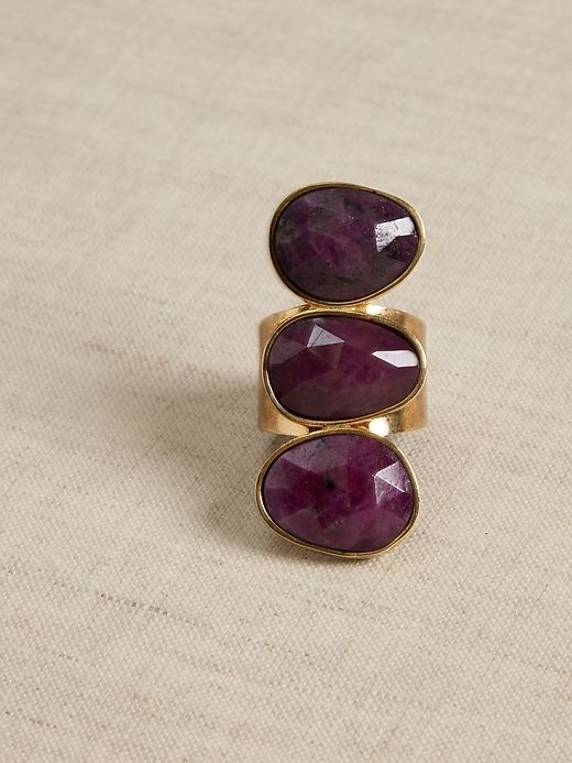 Triple Gemstone Ruby Ring | Aureus + Argent sold by Banana Republic product image thumbnail 3